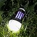 ENKEEO 2-in-1 Camping Lantern Bug Zapper Tent Light - Portable IPX6 Waterproof Mosquito Killer LED Lantern with 2000mAh Rechargeable Battery, Retractable Hook, Removable Lampshade (Black)