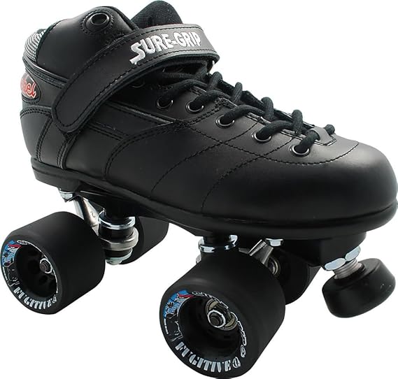 SureGrip Rebel Fugitive Derby Quad Roller Skates Black