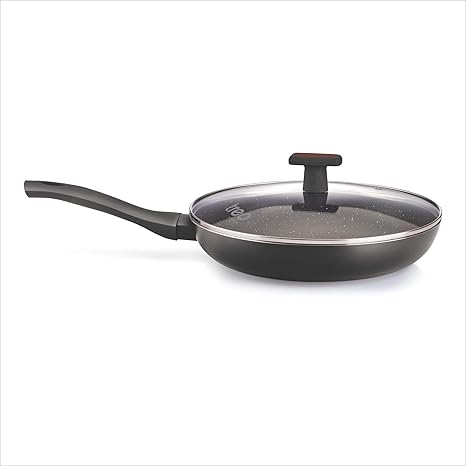 Treo by Milton Granito Induction Fry Pan with Lid, 22 cm, Black