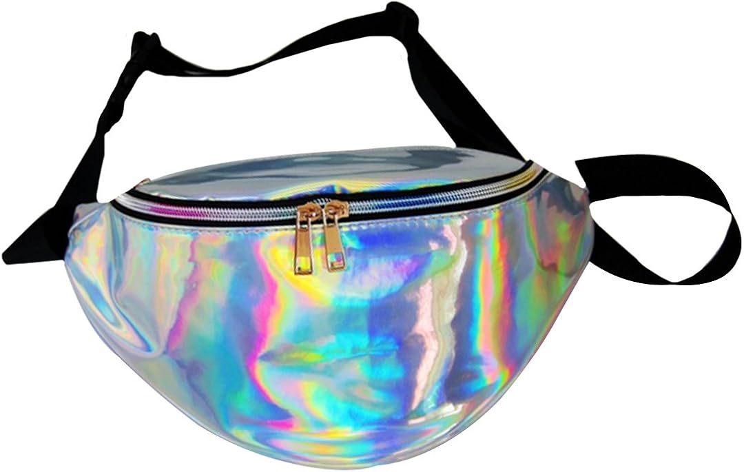 Millya Hologram Fanny Pack Bum Bags Running Belt Laser Fanny Pack Perfect for Raves and Festivals, A-silver - Image 3