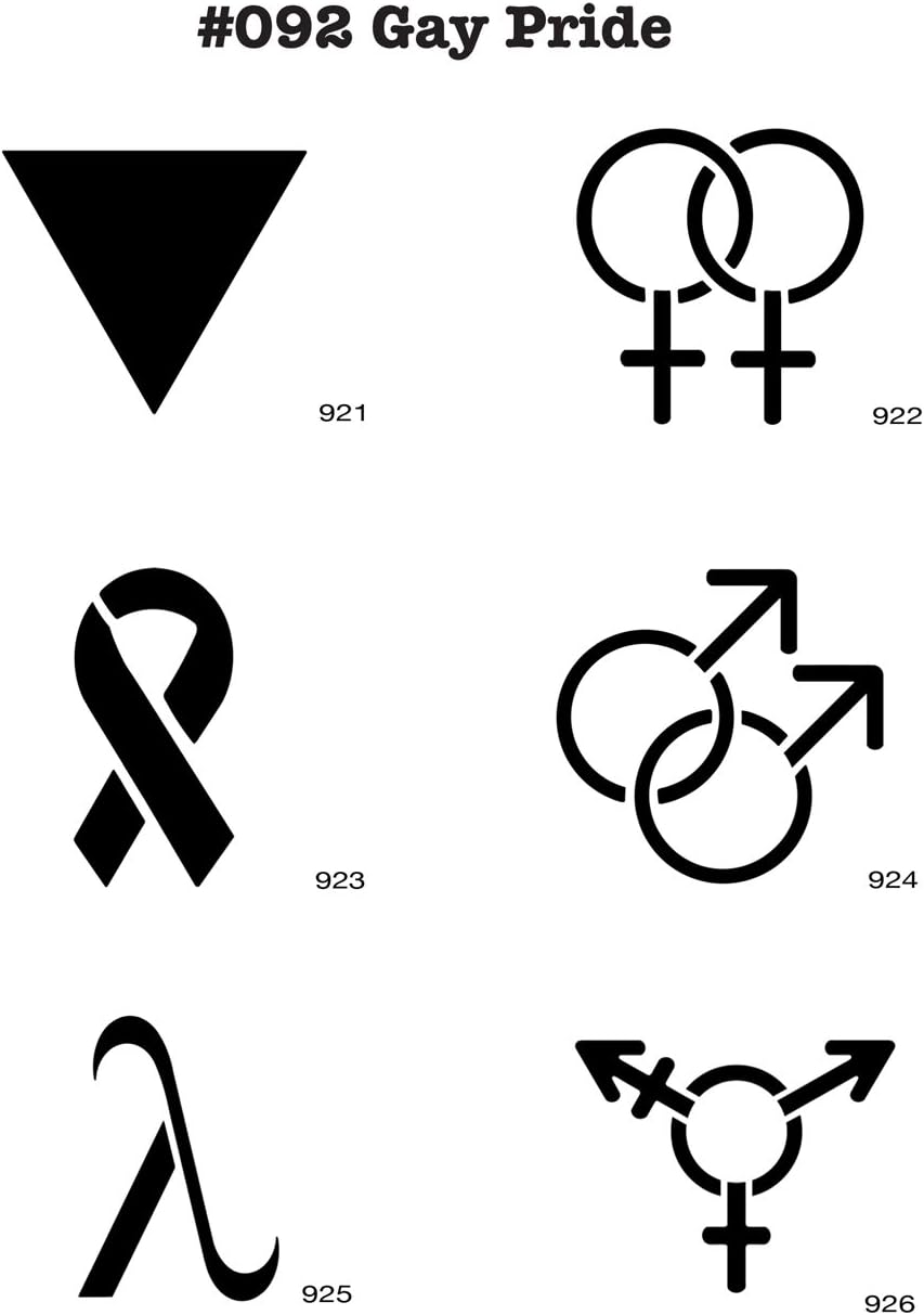 6 STENCILS UNLIMITED Airbrush Stencil MYLAR092 Gay Pride Design Amazon.co.uk Toys & Games