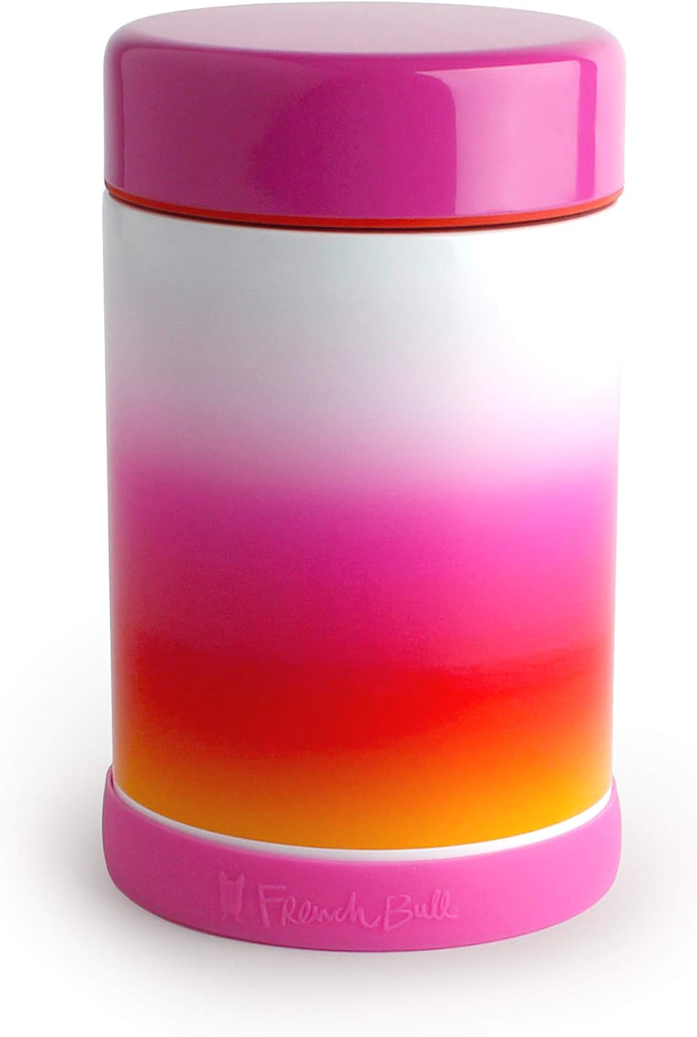 French Bull Stainless Steel Leak Proof Hot Lunch Thermos Vacuum Insulated Food Soup Jar Container, Easy Grip Lid, 16oz, Pink Ombre