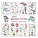 Jatidne Mermaid Temporary Tattoos for Kids Birthday Party, 300 Tattoos (Pack of 16 Sheets) Waterproof Mermaid Scale Temporary Tattoos, Under The Sea/Mermaid Party Supplies Great Children Party Favors