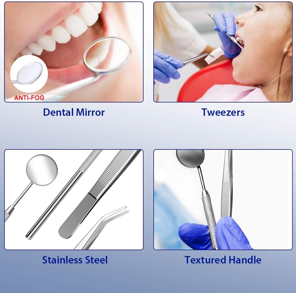 Electric Dental Calculus Remover with LED, iFanze Tooth Tartar Scraper Stains Plaque Remover with 3 Adjustable Modes, 3 Replaceable Clean Heads, Mouth Mirror-Teeth Cleaning Tools Powered by USB-Black: Health & Personal Care