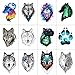 WYUEN 12 PCS/lot Wolf Temporary Tattoo Sticker for Women Men Fashion Body Art Adults Waterproof Hand Fake Tatoo 9.8X6cm FW12-01 (Wolf1)