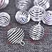 Outus 20 Pieces Spiral Bead Cages Pendants Findings Silver Plated for Jewelry Making, 2 Sizes