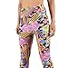 Manstore Women's Printed Active Workout Capri Leggings Fitted Stretch Tights C23 S/M