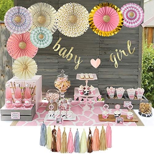 YARA Baby Shower Decorations For Girl Pink and Gold Party Decor