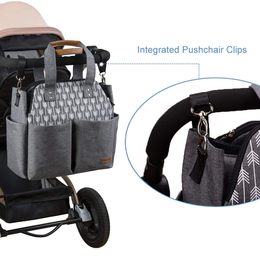 Lekebaby Baby Nappy Changing Bag Satchel Messenger Large Capacity