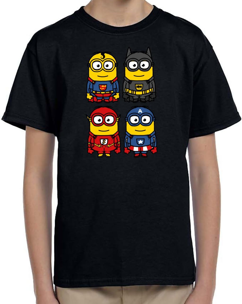 Superhero Minions Comedy T-Shirt Adults and Kids Funny Movie Mash Up T-Shirts