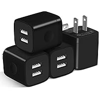 X-EDITION USB Wall Charger, 4-Pack 2.1A Dual Port USB Cube Power Adapter Wall Charger Plug Charging Block Compatible…
