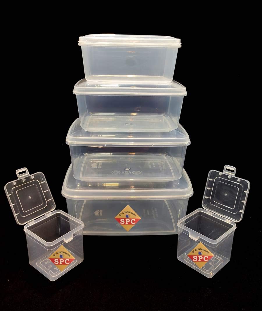 SPC Multipurpose Plastic Storage Boxes Large with lid, Set of 6