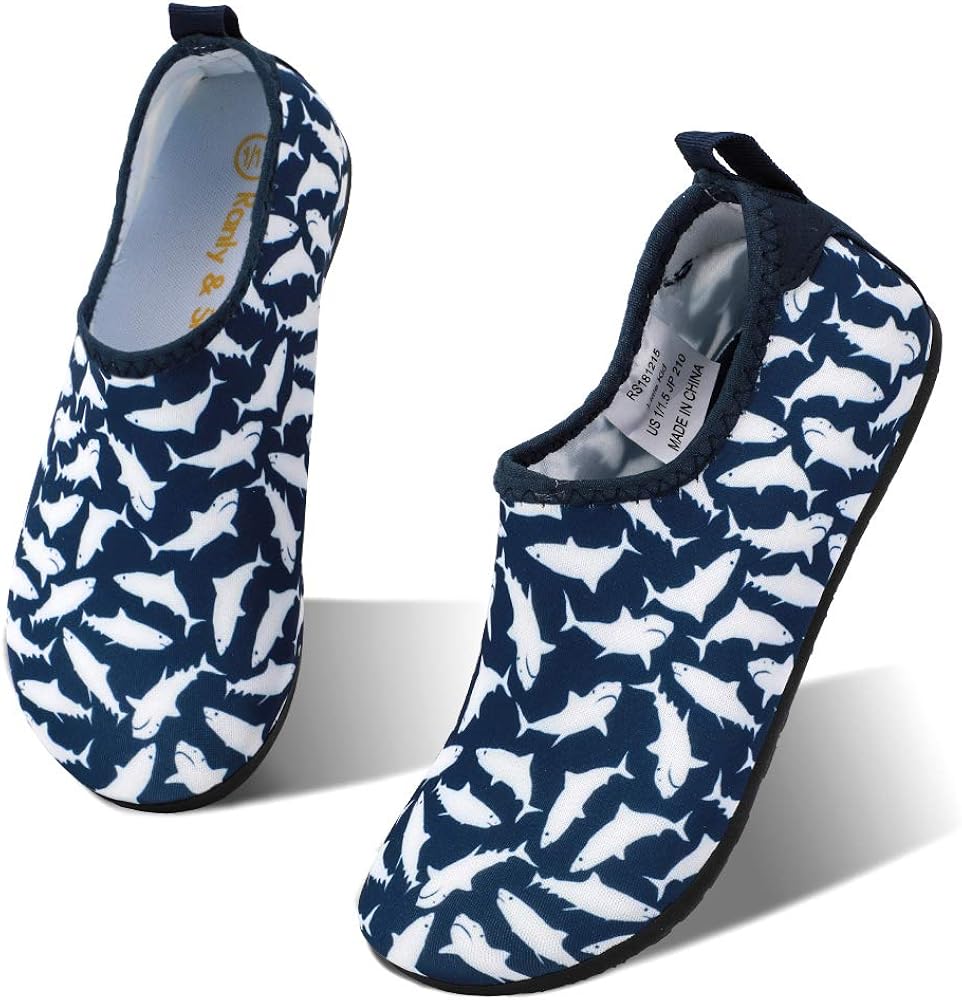 hiitave Kids Water Shoes Non-Slip Quick Dry Swim Barefoot Beach Aqua Pool Socks for Boys & Girls Toddler