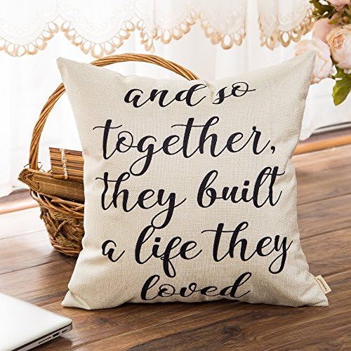 Cotton linen pillow cover in light blue with intricate design.