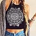 Malloom Women's Sleeveless Crop Tops Vest Backless Halter Tank Blouse T-Shirt (L)