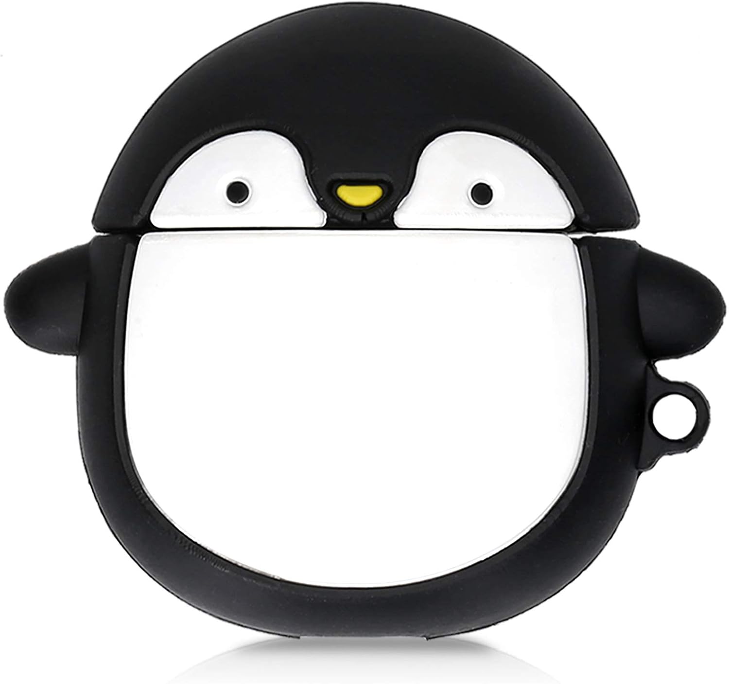 kwmobile Silicone Case Compatible with Apple Airpods 1 & 2 Case Cover - AirPod Penguin Black/White/Yellow - Image 5