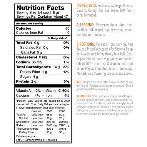 Mixed Dehydrated Vegetables for Stew 30 Oz.