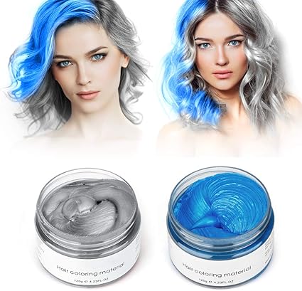 2x120g Hair Color Wax De Cire Couleur De Cheveux Crème De Coiffure Temporaire Pommades Pour Cheveux Cire De Coiffure Pour Hommes Et Femmes Gris