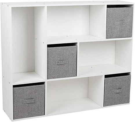 Zoternen Estantería de 3 Niveles, estantería con Armario de