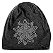 DJT Unisex Star Rhinestone Cotton Beanie Skull Cap A03 Black