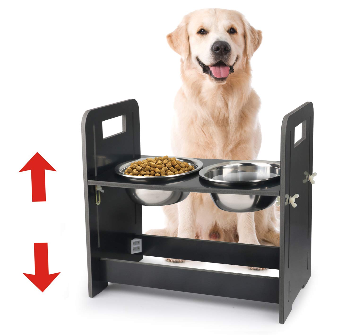 adjustable elevated dog feeder