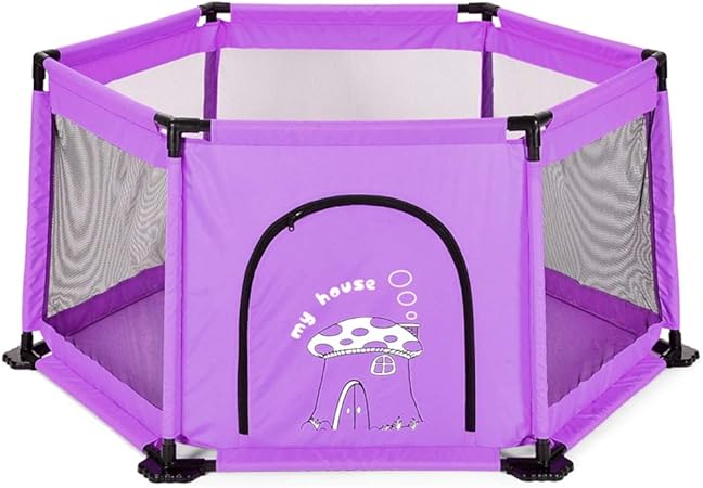 purple playpen for baby