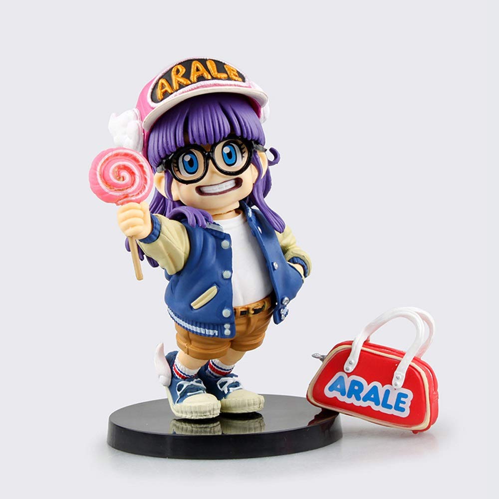 2020 12cm Anime Dr. Slump Figure Arale Gajira with Glasses Holding A Lollipop PVC Statues Action Fig