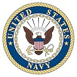 4 Pack USN US Navy United States Patriotic Military Seal Emblem Auto Decal Bumper Sticker Vinyl Decal For Car Truck Van RV SUV Boat Carrier Jet Window Support USA Military (Emblem 2)