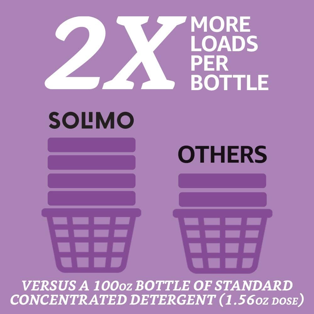  Brand - Solimo Concentrated Liquid Laundry Detergent, Lavender, 128 loads, 96 Fl Oz: Health & Personal Care