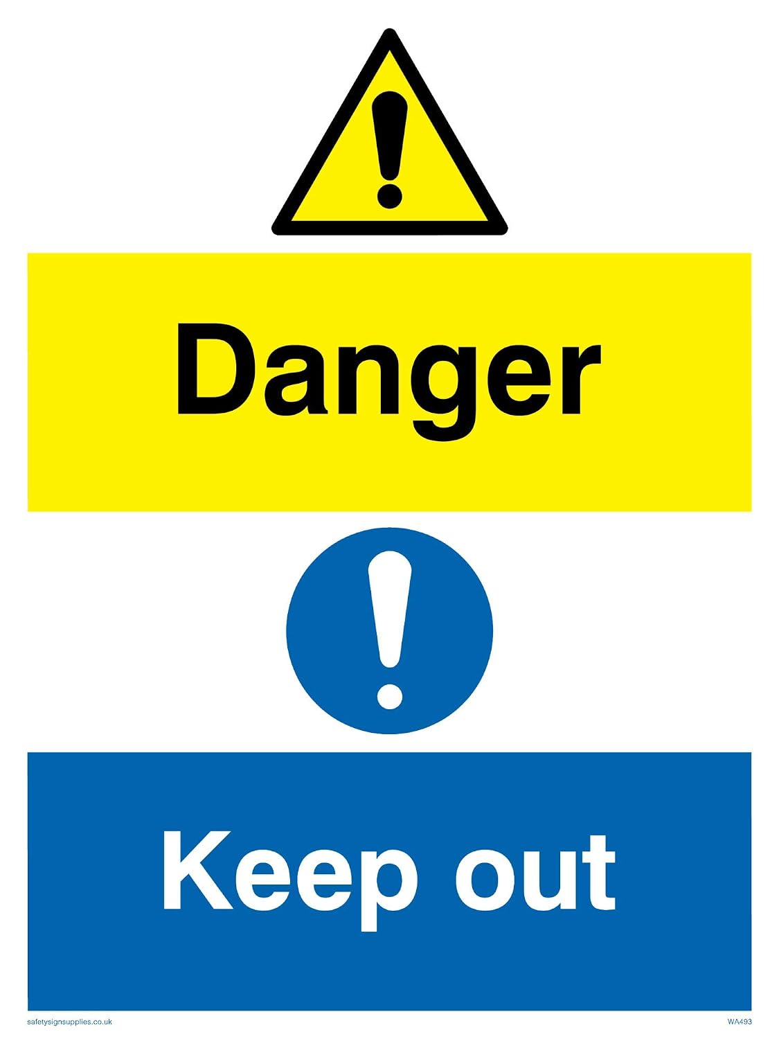 Viking Signs WA493-A5P-3M”Danger Keep Out” Sign, 3 mm Rigid Plastic ...