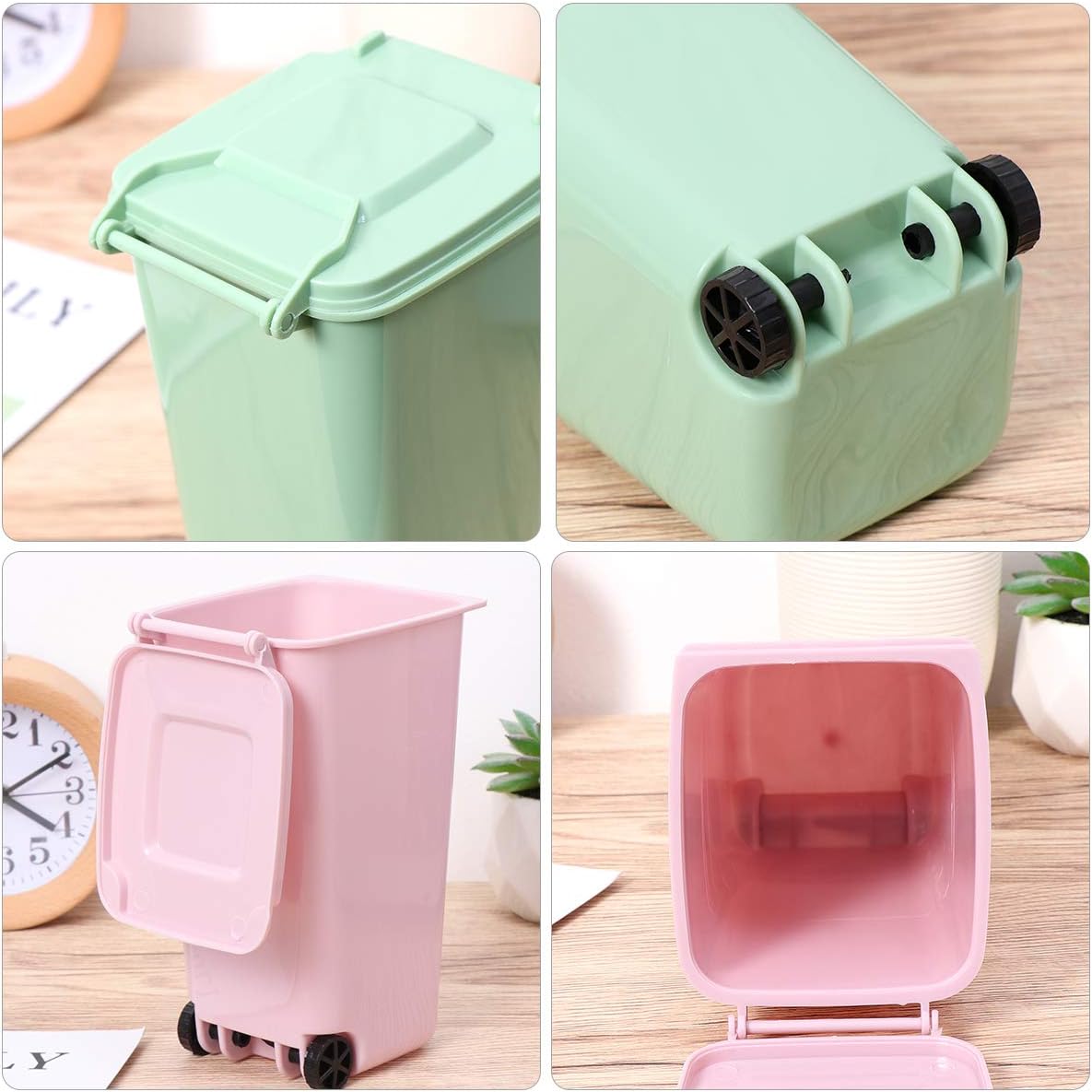 Office Trash Can, Desktop Mini Trash Bin, Garbage Bin Set Pencil Cup