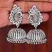 Jaipur Mart Oxidised Plated Jhumka Indian Unique Ethenic Bollywood Earrings Jewellery, Silver