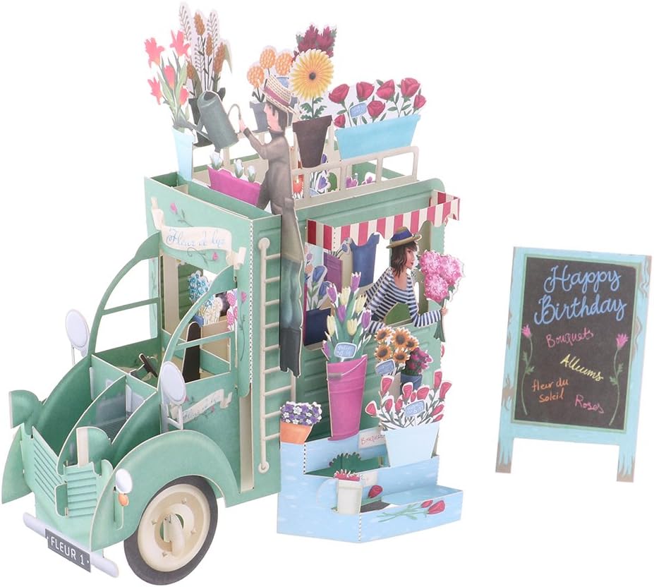 Bloomeet 3D Pop-Up Greeting Cards Handmade Flower Float Hollow Cut Loveing Card for Birthday to Your Lovers Friends, with Envelope