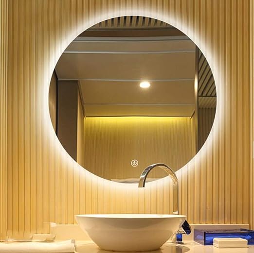 ESPEJOS Retrovisor Redondo Luz LED Baño Montado En La Pared Inteligente