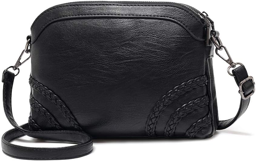 Crossbody Bag for Women Small Leather Phone Purse Wallet Shoulder Bag Trendy Ladies Wristlet Clutch (Black b)