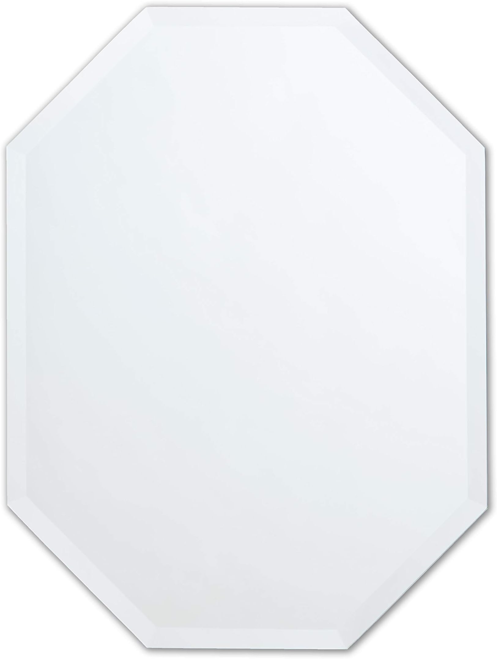 Better Bevel 28" x 40" Frameless Octagon Mirror | 1" Beveled Edge | Bathroom Wall Mirror