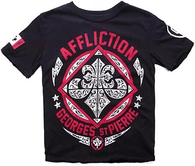 Amazon.com: Affliction Youth Georges St-Pierre GSP Authority T-Shirt [Black]: Clothing