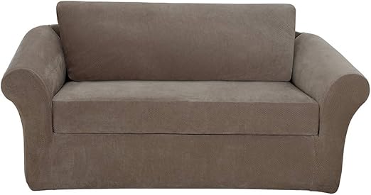 Amazon Com Surefit Stretch Pique 3 Piece Sofa Slipcover Taupe