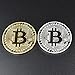 YaaNBit 2Piece Set - Gold & Silver Plated Bitcoins Set w/Unique Bitcoin Velvet Display Case to HODL Cryptocurrency - Limited Edition BTC