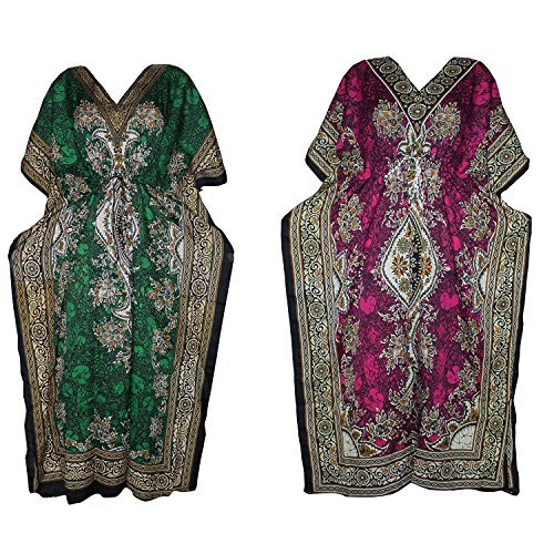 Odishabazaar Caftan Dress Long Maxi Boho Kaftan Cover up with Drawstring Waist (color-3203)
