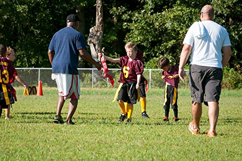 Team Edition Flag Football Set for 24 Players - Includes Durable Flag Belts and Flags, Cones, Bean Bag, Carrying Backpack, and Football - Huge 67 Piece Complete Set