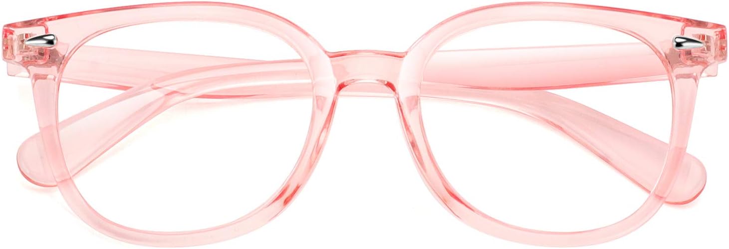 STORYCOAST Blue Light Blocking Glasses Computer Glasses Lightweight Gaming Eyeglasses Frames Eyewear for Men Women Anti Eye Strain UV400 (Pink)