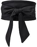 Aecibzo Women's Bowknot Self Tie Wrap Around Obi Waist Band Cinch Boho Waist Belt