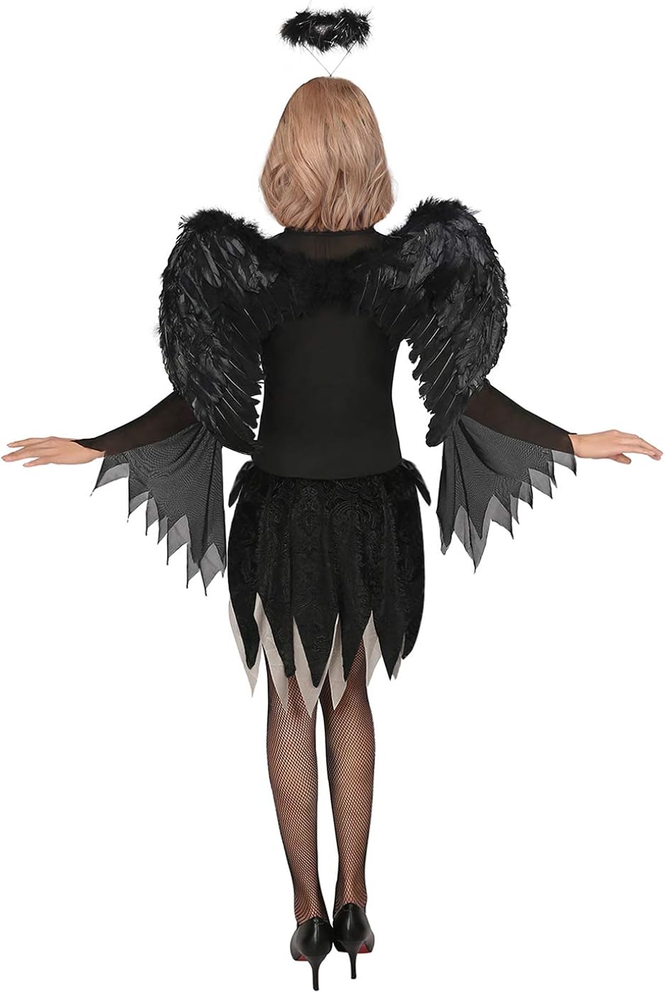 Fancy Dresses LADIES EVIL FAIRY COSTUME WITH WINGS HALLOWEEN FANCY