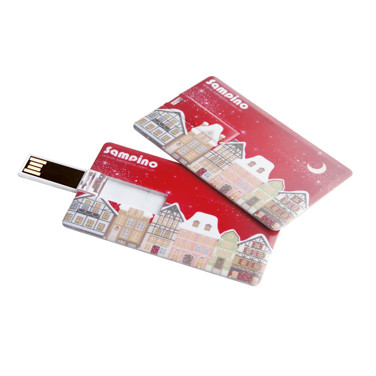 Sampino USB 2.0 Flash Drive 16GB ,Credit Card Bank Card Shape USB Flash Drive Pen Drive Memory Stick. Compatible for Win98/ME/2000/XP/Vista/7, Mac OS 9.X/Linux2.4