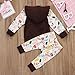 Newborn Baby Boy Girl Floral Long Sleeve Hoodie Tops Pants Clothes Set(12-18 months, brown)
