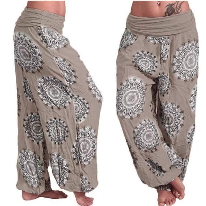 Damen Hose, SuperSU Haremshose Pumphose Sommerhose Freizeithose Hosen Sexy Hohe Taille Blumendruck Floral Wide Leg Pants Stre