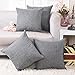 Home Brilliant Decorative Pillow Case Burlap Soft Solid Linen Euro Sham Throw Pillow Cover for Couch, 24x24(60cm), Dark Grey