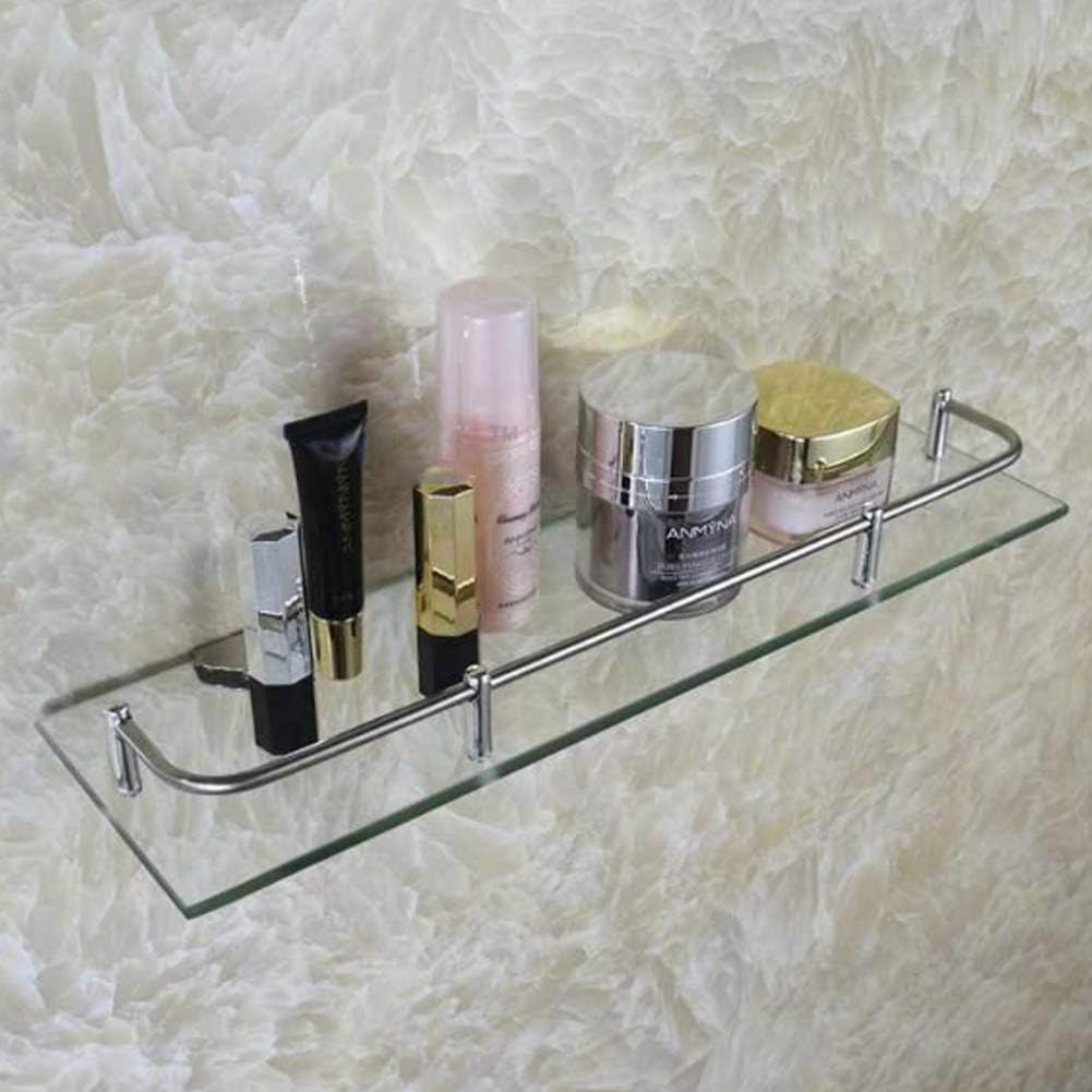 Bathroom Glass Shelf Bath Organizer Toilet Holder Tempered Glass