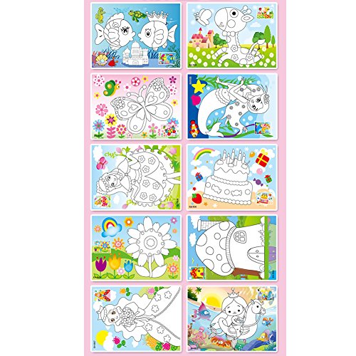 Alician Funtoy for 10 Pcs 3D Crystal Mosaics Sticker Creative Art Sticker Intelligent Development Toys Christmas Birthday Gift (Random Send)